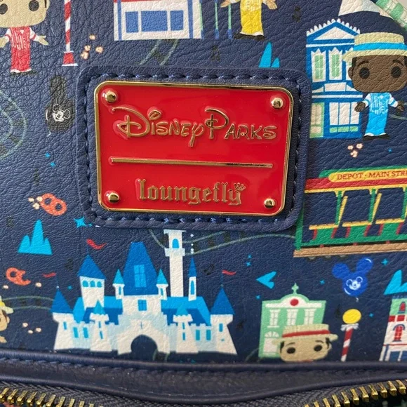 Loungefly Disney Parks Blue Railway Mini Backpack - Picture 3 of 9
